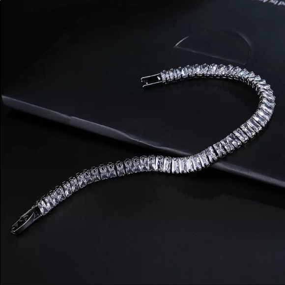 7” NEW 925 STERLING SILVER CUT DIAMOND BRACELET, NICE BRACELET, CUTE BRACELET - Picture 4 of 6